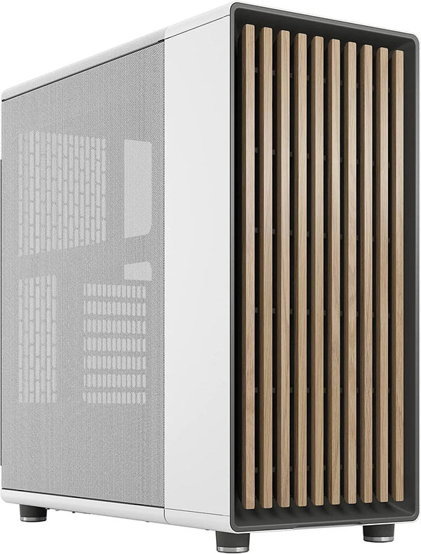 Fractal Design North Mid Tower Case Chalk White Mesh (2x 140mm Non RGB Fans Included) - Anigma